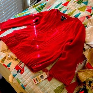 NWT size M Karen Scott red sweater